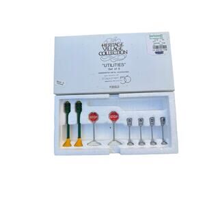 Dept 56 Heritage Village "Utilities" Set of 8 Metal Miniatures (#5512-3)
